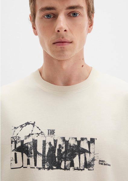 Batman Baskılı Bej Tişört 0612919-70065