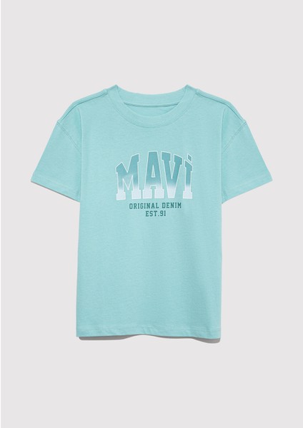 Mavi Logo Baskılı Yeşil Tişört 7610386-71748