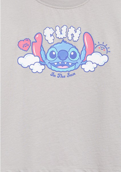 Stitch Baskılı Gri Tişört 7610374-70075 fırsatları
