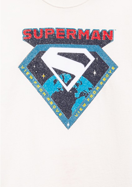 Superman Baskılı Beyaz Tişört 6610381-70057 modelleri