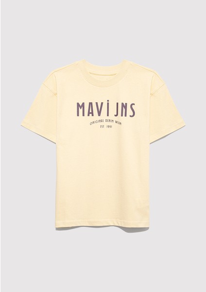 Mavi Jns Baskılı Sarı Tişört 6610396-70024