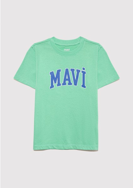 Mavi Logo Baskılı Yeşil Tişört 6610030-71789 fiyatları