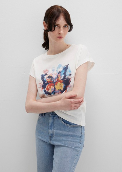 Kelebek Baskılı Ekru Tişört 1613457-80194 fiyatları