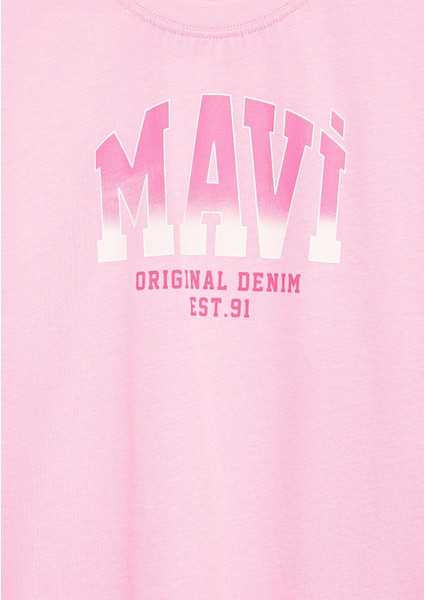 Mavi Logo Baskılı Pembe Tişört 7610386-70972 modelleri