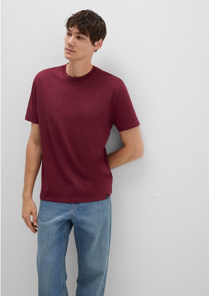 Etiket Detaylı Bordo Basic Tişört 0611824-70394 fiyatları