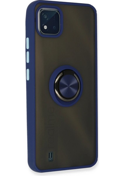 Realme C11 2021 Kılıf Montreal Yüzüklü Silikon Kapak - Lacivert Svlrs modelleri
