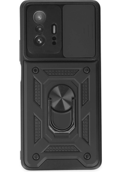Xiaomi Mi 11T Pro Kılıf Pars Lens Yüzüklü Silikon - Siyah Svlrs