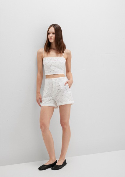 Fisto Işlemeli Beyaz Şort 1410236-70057 fiyatları