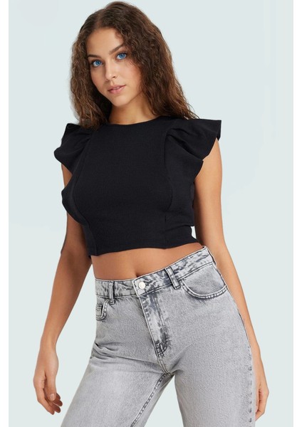 Kadın Bisiklet Yaka Crop Örme Bluz Rejenere Kaşkorse Yazlık Premium Kalite Özel Tasarım fiyatları