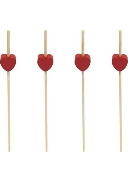 Renkli Kanepe Çatalı Kalpli 50 Adet, Şık ve Kullanışlı Ev Dekorasyonu Aksesuarı