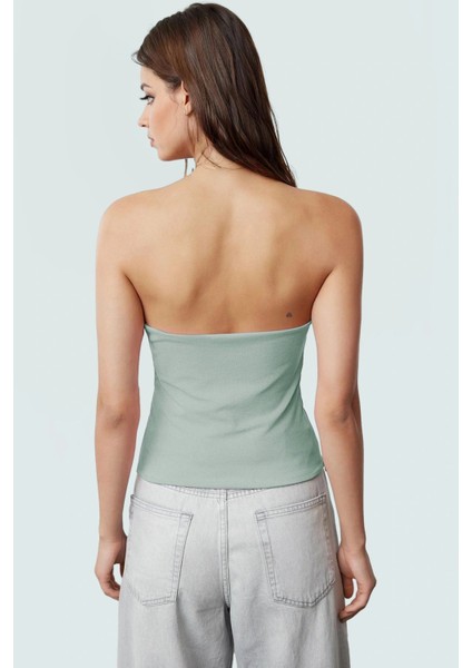 Crop Halter Boyundan Bağlamalı Örme Bluz Yazlık Rahat Tasarım Mükemmel Uyum Şık Görünüm modelleri