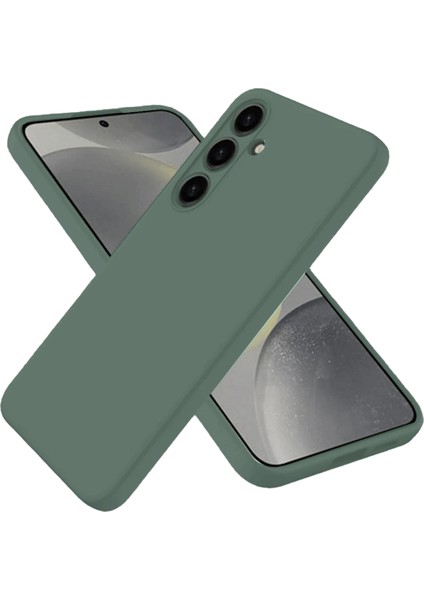 Samsung Galaxy S25 Kılıf Nano Içi Kadife Silikon - Koyu Yeşil Svlrs