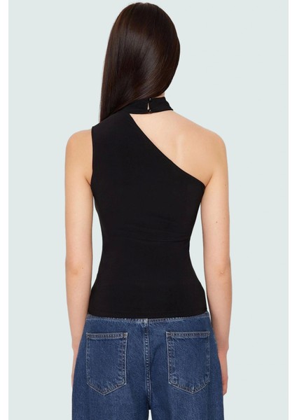 Tek Omuzlu Örme Bluz Choker Yaka Günlük Şık Tarz Özel Tasarım Rahat ve modelleri