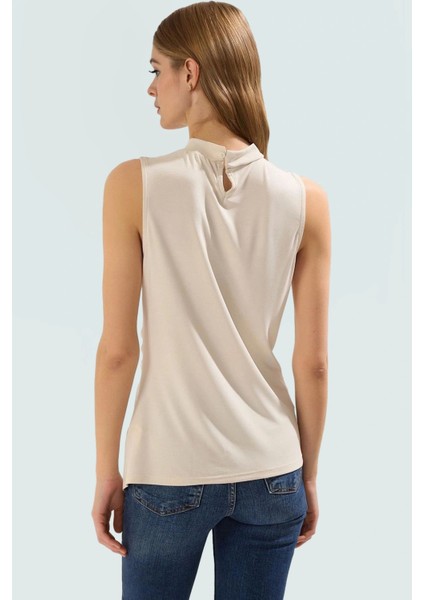 Kadın Asimetrik Kolsuz Örme Bluz Modal Polyester Günlük Şık Özenle Seçilmiş Kaliteli Işçilik modelleri
