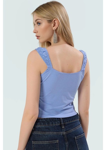 Kadın Havuz Yaka Büzgülü Kol Örme Bluz Likralı Penye Yazlık Crop Dayanıklı Malzeme Rahat ve Şık modelleri