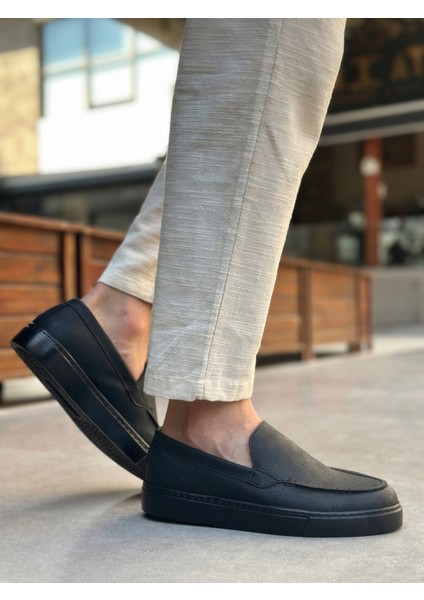 BA0241 Bağcıksız Siyah Taban Cilt Erkek Ayakkabı modelleri
