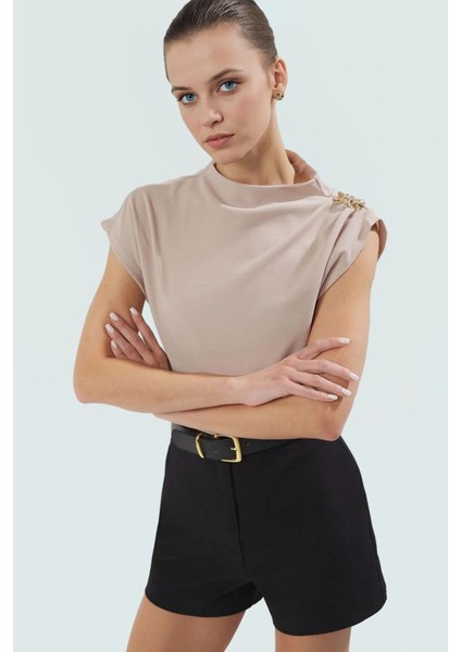 Fitted Dik Yaka Scuba Krep Örme Bluz Günlük Stil Özenle Seçilmiş Uzun Ömürlü Konforlu Kesim fiyatları