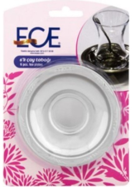 Beyaz 6'lı Çay Tabağı Seti Şık ve Zarif Tasarım