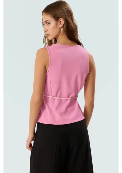 Fitted V Yaka Krep Bluz Kemerli Günlük Stil Şık Görünüm Konforlu Kesim Profesyonel modelleri