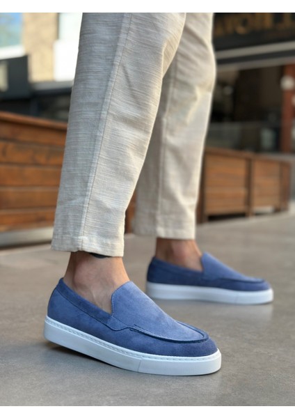 BA0241 Bağcıksız Yüksek Taban Mavi Süet Erkek Ayakkabı fiyatları