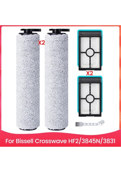 Bissell Crosswave HF2/3845N/3831 Islak Kuru Elektrikli Süpürge Fırça Silindirleri Hepa Filtreleri Aksesuar Seti (Yurt Dışından)