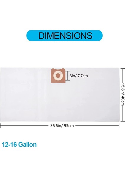 Ridgid 12-16 Galon Islak/kuru Elektrikli Süpürgeler Için 9'lu Yedek VF3502 Yüksek Verimli Vakum Torbası, Parçayı Değiştirin VF3502 23743 (Yurt Dışından) indirimleri