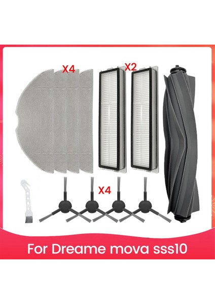 Dreame Mova S10 Elektrikli Süpürge Için Aksesuar Kitleri Ana Fırça Yan Fırça Hepa Filtre Paspas Pedleri (Yurt Dışından)