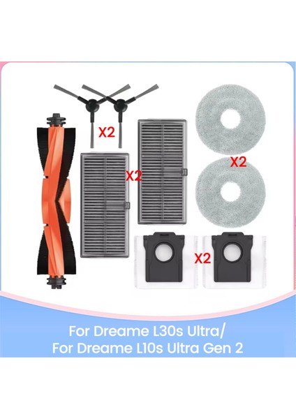Dreame L10S Ultra Gen 2 Dreame L30S Ultra Elektrikli Süpürge Aksesuarları Kiti Için Vakum Fırçası Filtre Paspas Bezi Toz Torbası (Yurt Dışından)
