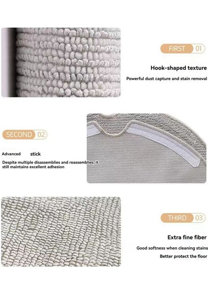 Roborock Robot Süpürge T8 Aksesuarları Q7MAX+ Bez Yedek Parçaları Aksesuarları Fırça ile Uyumludur (Yurt Dışından) modelleri