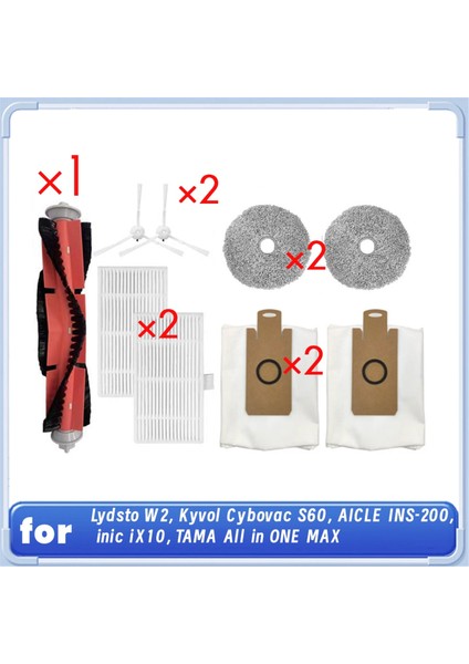 W2, S60, Aıcle INS-200, Inic IX10, Max Robot Süpürge Temizleme Kiti Için 9 Parça (Yurt Dışından)