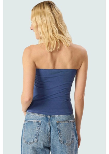 Melanj Fitted Vücuda Oturan Straplez Bluz Yazlık Pamuklu Günlük Dayanıklı Malzeme Seçkin modelleri