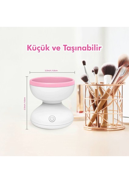 Şarjlı Otomatik Makyaj Fırçası Temizleyici-Silikon Pedli Fırça Temizleme Makinesi modelleri