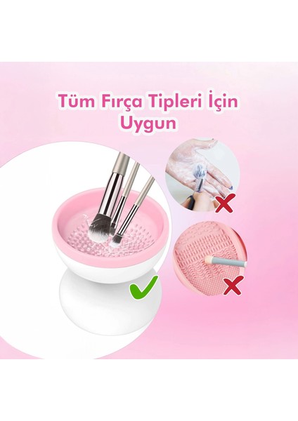 Şarjlı Otomatik Makyaj Fırçası Temizleyici-Silikon Pedli Fırça Temizleme Makinesi indirimleri