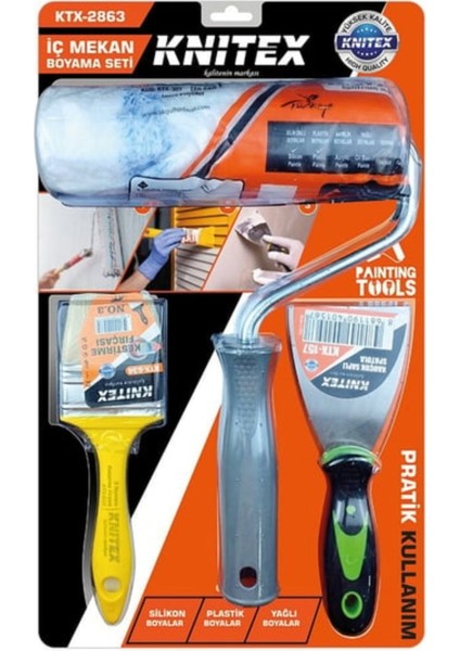 3 Parça Boyacı Rulo Fırça Spatula Seti- 20CM Rulo Fırça,spatula,kestirme Fırça fırsatları