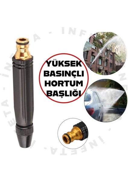 Yüksek Basınçlı Ayarlanabilir Bahçe Sulama Püskürtme Tabancası Hızlı Araba Yıkama Hortum Başlığı