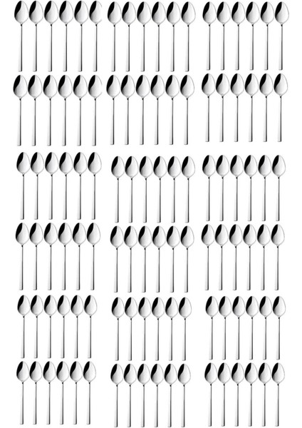 72 Parça Paslanmaz Çelik Günlük Sade Çay Kaşığı Takımı