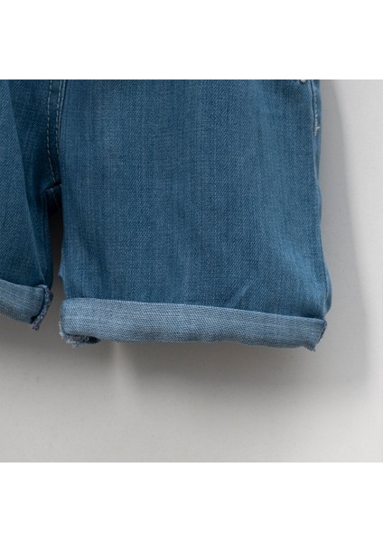 Kız Çocuk Çiçek Nakışlı Rahat Kalıp Yazlık Kot Kumaş Şort modelleri