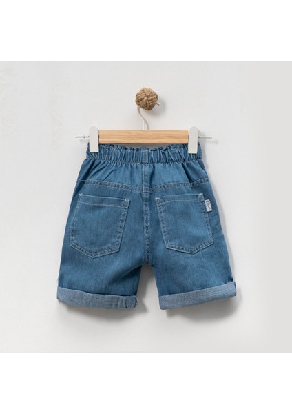 Kız Çocuk Çiçek Nakışlı Rahat Kalıp Yazlık Kot Kumaş Şort fırsatları