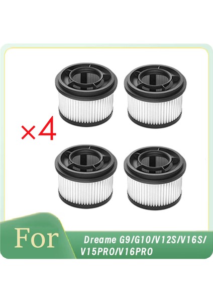 Dreame G9/G10/V12S/V16S/V15PRO/V16PRO Elektrikli Süpürge Parçalarının Değiştirilmesi Için 4 Adet Ön Filtre (Yurt Dışından)