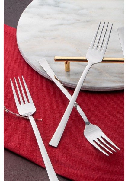 6'lı Çelik Yemek Çatal Takımı, Şık ve Dayanıklı Mutfak Seti