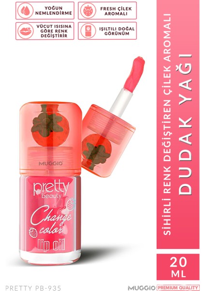 Sihirli Renk Değiştiren Lip Oil Dudak Yağı Çilek Aromalı Yoğun Nemlendirme