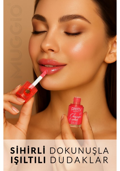 Sihirli Renk Değiştiren Lip Oil Dudak Yağı Çilek Aromalı Yoğun Nemlendirme modelleri