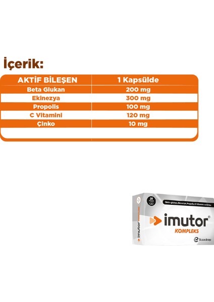 Imutor Kompleks Beta Glukan 30 Kapsül indirimleri