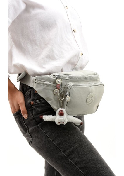 Unisex Klinkır Kumaş Suya Dayanıklı Ayarlanabilir Açık Gri Renkli Bel ve Omuz Çantası modelleri