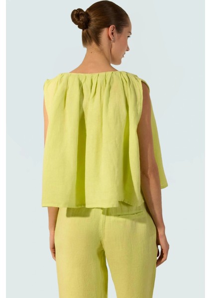 Yazlık Keten Bluz Bağlama Detaylı Dik Yaka Günlük Tarz Şık Görünüm Trend Tasarım modelleri