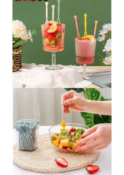 Renkli Plastik Sunum Cips Meyve Çatalı, 1000 Adet, Metalik Parlak Tasarım fiyatları