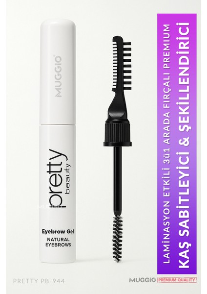 Laminasyon Etkili Kaş Sabitleyici ve Şekillendirici 3ü1 Arada Fırça Tarak Jel