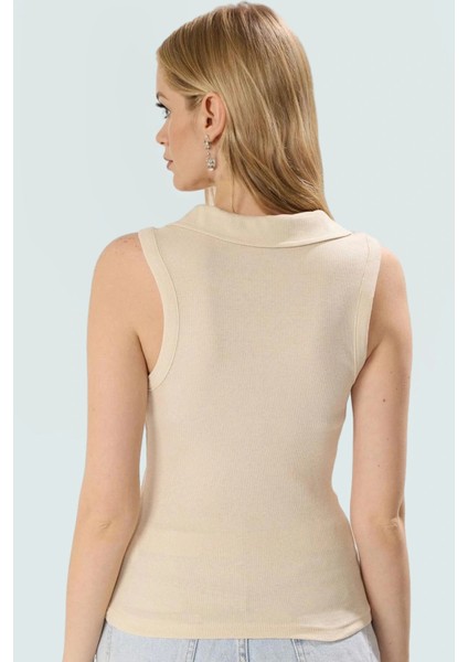 Kadın Polo Yaka Fitted Kaşkorse Bluz Yazlık Günlük Kombin Yüksek Kalite Özel Tasarım modelleri