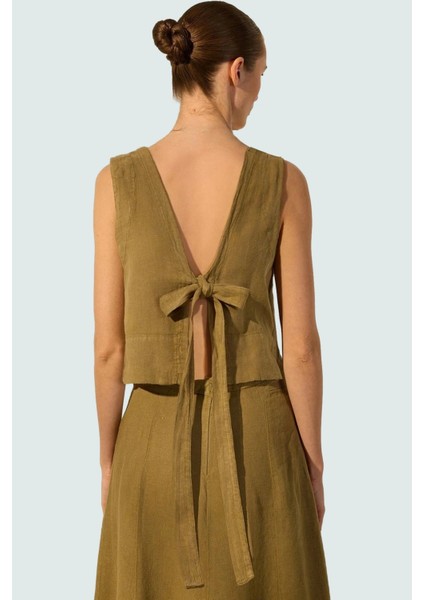 Kadın Keten Crop Bluz Regular Kalıp Yazlık Günlük Kaliteli Işçilik modelleri