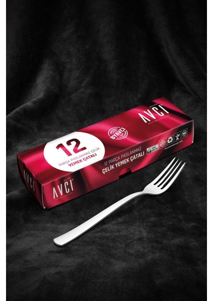 12'li Metalik Yemek Çatalı Seti, Şık ve Kullanışlı Mutfak Gereci